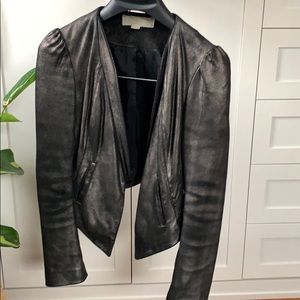 Neiman Marcus leather jacket - size 2 - iridescent